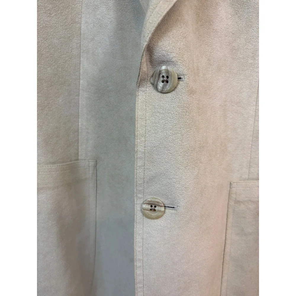 vtg Saks Fifth Avenue Mens Tan Faux Suede Blazer Sport Coat Beige Jacket western